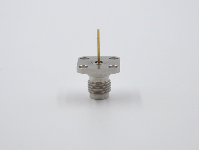 2.4mm Precision  Micro RF Coaxial Connectors female 4 holes flange panel mount for Wave Guide