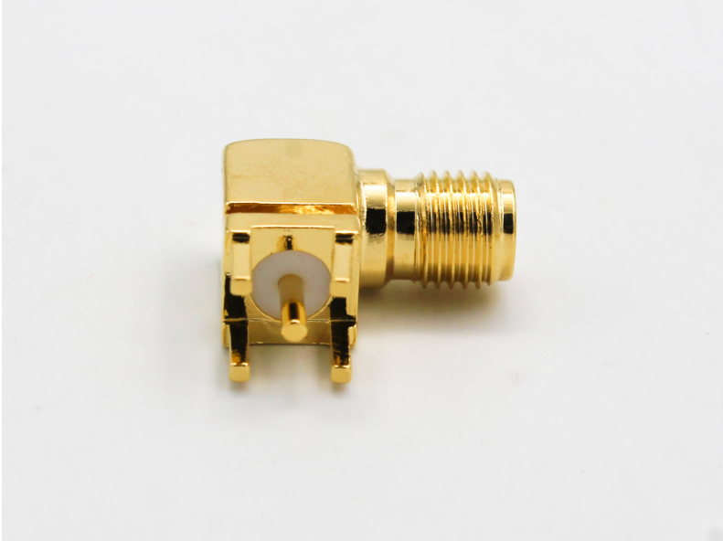 SMA Female bulkhead right angle RF coaxial  connector for PCB mount