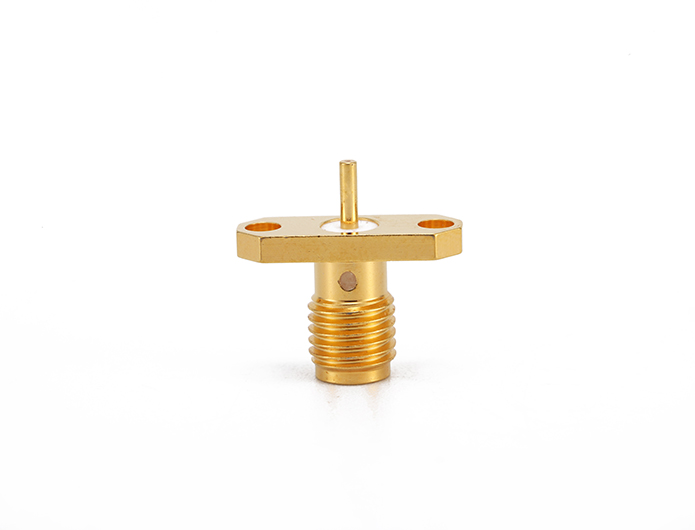 Precison microwave RF coaxial connector SMA female 2 holes flange mount connector