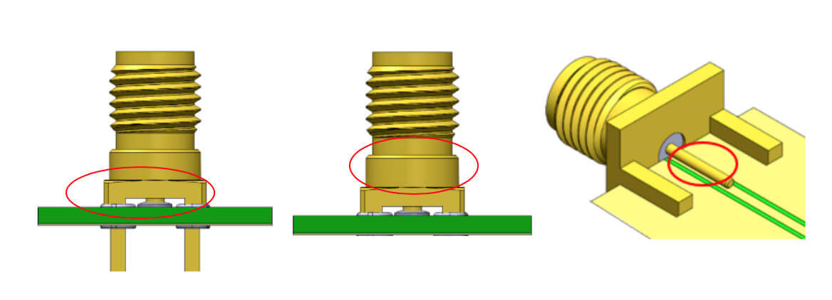 Large clearance around the cylindrical pin can help compensate for impedance deviation, thus achieving higher frequency performance